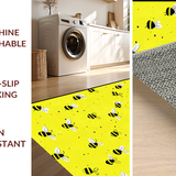 Ultra Soft Area Rug, Non Slip, Stain Resistant, Washable Area Rugs for Living Room, Bedroom, Vibrant Honeycomb Patterned Mat(Yellow)