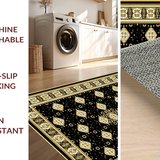 Classic Octagonal Rustic Floral Touch(Black)
