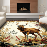 Ultra Soft Area Rug, Non Slip, Stain Resistant, Washable Area Rugs for Living Room, Bedroom, Playful Kid-Friendly Deer Design(Brown)