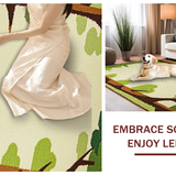 Ultra Soft Area Rug, Non Slip, Stain Resistant, Washable Area Rugs for Living Room, Bedroom, Charming Cartoon Tree Silhouettes(Beige)