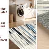 Ultra Soft Area Rug, Non Slip, Stain Resistant, Washable Area Rugs for Living Room, Bedroom, Urban Chic Stripe Pattern Rug Featuring Graphic Lines and Dynamic Contrast(Beige)