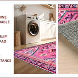 Ultra Soft Area Rug, Non Slip, Stain Resistant, Washable Area Rugs for Living Room, Bedroom, Vibrant Cowboy Theme Mat(Pink)