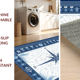 Ultra Soft Area Rug, Non Slip, Stain Resistant, Washable Area Rugs for Living Room, Bedroom, Lively Ocean Wave Decorative Style(Blue)