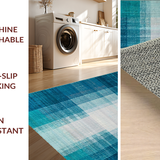 Ultra Soft Area Rug, Non Slip, Stain Resistant, Washable Area Rugs for Living Room, Bedroom, Washable Ombre Striped Rug: Modern Abstract Area Rug(Blue)