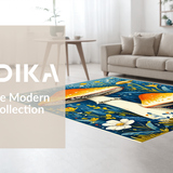 Lively Earth Tone Mushroom Print(Blue)