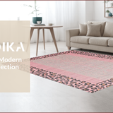 Ultra Soft Area Rug, Non Slip, Stain Resistant, Washable Area Rugs for Living Room, Bedroom, Trendy Pink Safari Inspired Design(Pink)