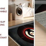 Ultra Soft Area Rug, Non Slip, Stain Resistant, Washable Area Rugs for Living Room, Bedroom, Artistic Vinyl Record Motif(Black)