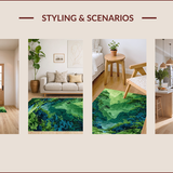 Ultra Soft Area Rug, Non Slip, Stain Resistant, Washable Area Rugs for Living Room, Bedroom, 3D Moss Green Shag Rug for Bedroom Playroom(Green)