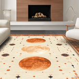 Ultra Soft Area Rug, Non Slip, Stain Resistant, Washable Area Rugs for Living Room, Bedroom, Lively Tropical Trellis Artistry(Orange)