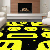 Ultra Soft Area Rug, Non Slip, Stain Resistant, Washable Area Rugs for Living Room, Bedroom, Nostalgic Artistic Expression Mat(Yellow)