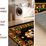 Ultra Soft Area Rug, Non Slip, Stain Resistant, Washable Area Rugs for Living Room, Bedroom, Eclectic Round Ethnic Textile(Orange)