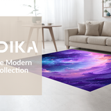 Ultra Soft Area Rug, Non Slip, Stain Resistant, Washable Area Rugs for Living Room, Bedroom, Dynamic Multicolored Universe Theme(Purple)