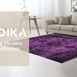 Ultra Soft Area Rug, Non Slip, Stain Resistant, Washable Area Rugs for Living Room, Bedroom, Vintage Ethnic Geometric Arrangement(Purple)