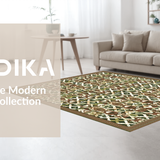 Ultra Soft Area Rug, Non Slip, Stain Resistant, Washable Area Rugs for Living Room, Bedroom, Artful Ogee Motif with Depth(Brown)
