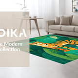Ultra Soft Area Rug, Non Slip, Stain Resistant, Washable Area Rugs for Living Room, Bedroom, Lively Colorful Safari Theme(Orange)