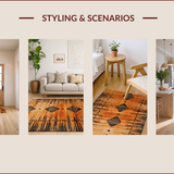 Ultra Soft Area Rug, Non Slip, Stain Resistant, Washable Area Rugs for Living Room, Bedroom, Rustic Earthy Tiger Motif(Orange)