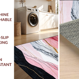 Ultra Soft Area Rug, Non Slip, Stain Resistant, Washable Area Rugs for Living Room, Bedroom, Chic Geometric Soft Surface(Pink)
