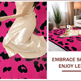 Ultra Soft Area Rug, Non Slip, Stain Resistant, Washable Area Rugs for Living Room, Bedroom, Chic Pink Animal Print Fusion(Pink)