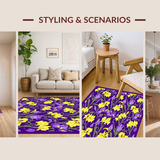 Ultra Soft Area Rug, Non Slip, Stain Resistant, Washable Area Rugs for Living Room, Bedroom, Colorful Carnival Inspired Aesthetic(Yellow)