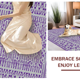 Ultra Soft Area Rug, Non Slip, Stain Resistant, Washable Area Rugs for Living Room, Bedroom, Elegant Symmetrical Design Appeal(Purple)