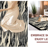 Ultra Soft Area Rug, Non Slip, Stain Resistant, Washable Area Rugs for Living Room, Bedroom, High-Contrast Striped Rustic Charm(Beige)