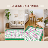 Ultra Soft Area Rug, Non Slip, Stain Resistant, Washable Area Rugs for Living Room, Bedroom, Vibrant Pink Animal Print(White)