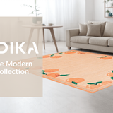 Ultra Soft Area Rug, Non Slip, Stain Resistant, Washable Area Rugs for Living Room, Bedroom, Joyful Summery Floral Arrangement(Orange)