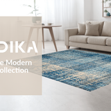 Ultra Soft Area Rug, Non Slip, Stain Resistant, Washable Area Rugs for Living Room, Bedroom, Elegant Ombre Throw Rug with Distressed Artistic Blue and Beige Design(Blue)