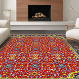 Ultra Soft Area Rug, Non Slip, Stain Resistant, Washable Area Rugs for Living Room, Bedroom, Dynamic Earthy Ogee Aesthetic(Red)