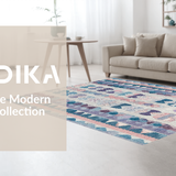 Ultra Soft Area Rug, Non Slip, Stain Resistant, Washable Area Rugs for Living Room, Bedroom, Preppy Curves Rug With Layered Bows And Playful Scallop Trim Artistic Pattern(Blue)
