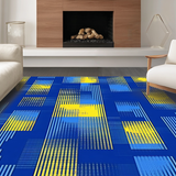 Ultra Soft Area Rug, Non Slip, Stain Resistant, Washable Area Rugs for Living Room, Bedroom, Vibrant Coastal Organic Shapes(Blue)