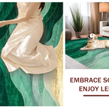 Ultra Soft Area Rug, Non Slip, Stain Resistant, Washable Area Rugs for Living Room, Bedroom, Contemporary Emerald Abstract Aesthetic(Green)