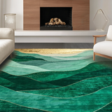 Ultra Soft Area Rug, Non Slip, Stain Resistant, Washable Area Rugs for Living Room, Bedroom, Contemporary Emerald Abstract Aesthetic(Green)