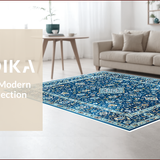 Ultra Soft Area Rug, Non Slip, Stain Resistant, Washable Area Rugs for Living Room, Bedroom, Durable Blue Entryway Area Rug with Intricate Pattern(Blue)