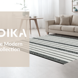 Ultra Soft Area Rug, Non Slip, Stain Resistant, Washable Area Rugs for Living Room, Bedroom, Indoor Outdoor Rug Braided Area Rug Black White Striped Farmhouse Style(Black)