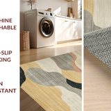 Ultra Soft Area Rug, Non Slip, Stain Resistant, Washable Area Rugs for Living Room, Bedroom, Serene Neutral Tiled Motif(Gray)