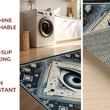 Dark Gray Rustic Medallion Accent(Gray)