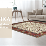 Ultra Soft Area Rug, Non Slip, Stain Resistant, Washable Area Rugs for Living Room, Bedroom, Chic Geometric Tiled Arrangement(Red)