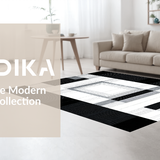 Ultra Soft Area Rug, Non Slip, Stain Resistant, Washable Area Rugs for Living Room, Bedroom, Dynamic Abstract Symmetrical Design(Black)