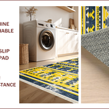 Ultra Soft Area Rug, Non Slip, Stain Resistant, Washable Area Rugs for Living Room, Bedroom, Vintage Distressed Kitchen Entryway Rug(Yellow)