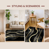Luxurious Black Gold Geometric Waves(Black)
