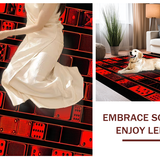 Ultra Soft Area Rug, Non Slip, Stain Resistant, Washable Area Rugs for Living Room, Bedroom, Lively Contemporary Graphic Design(Red)