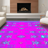 Ultra Soft Area Rug, Non Slip, Stain Resistant, Washable Area Rugs for Living Room, Bedroom, Enchanting Colorful Lattice Wonderland(Pink)