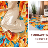 Ultra Soft Area Rug, Non Slip, Stain Resistant, Washable Area Rugs for Living Room, Bedroom, Richly Colored Abstract Floral Fusion(Orange)
