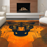 Ultra Soft Area Rug, Non Slip, Stain Resistant, Washable Area Rugs for Living Room, Bedroom, Striking Orange Graphic Aesthetic(Orange)