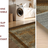 Ultra Soft Area Rug, Non Slip, Stain Resistant, Washable Area Rugs for Living Room, Bedroom, Rustic Khaki Animal Print Textile(Brown)
