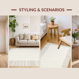 Ultra Soft Area Rug, Non Slip, Stain Resistant, Washable Area Rugs for Living Room, Bedroom, Textured Popcorn Knit Accent(Beige)