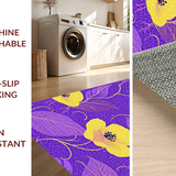 Ultra Soft Area Rug, Non Slip, Stain Resistant, Washable Area Rugs for Living Room, Bedroom, Charming Purple Floral Accent(Purple)