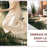 Ultra Soft Area Rug, Non Slip, Stain Resistant, Washable Area Rugs for Living Room, Bedroom, Vibrant Multi-Color Fishing Landscape(Brown)