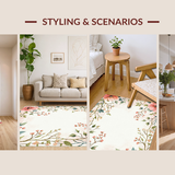 Ultra Soft Area Rug, Non Slip, Stain Resistant, Washable Area Rugs for Living Room, Bedroom, Lively Bright Nature Inspired Design(Pink)